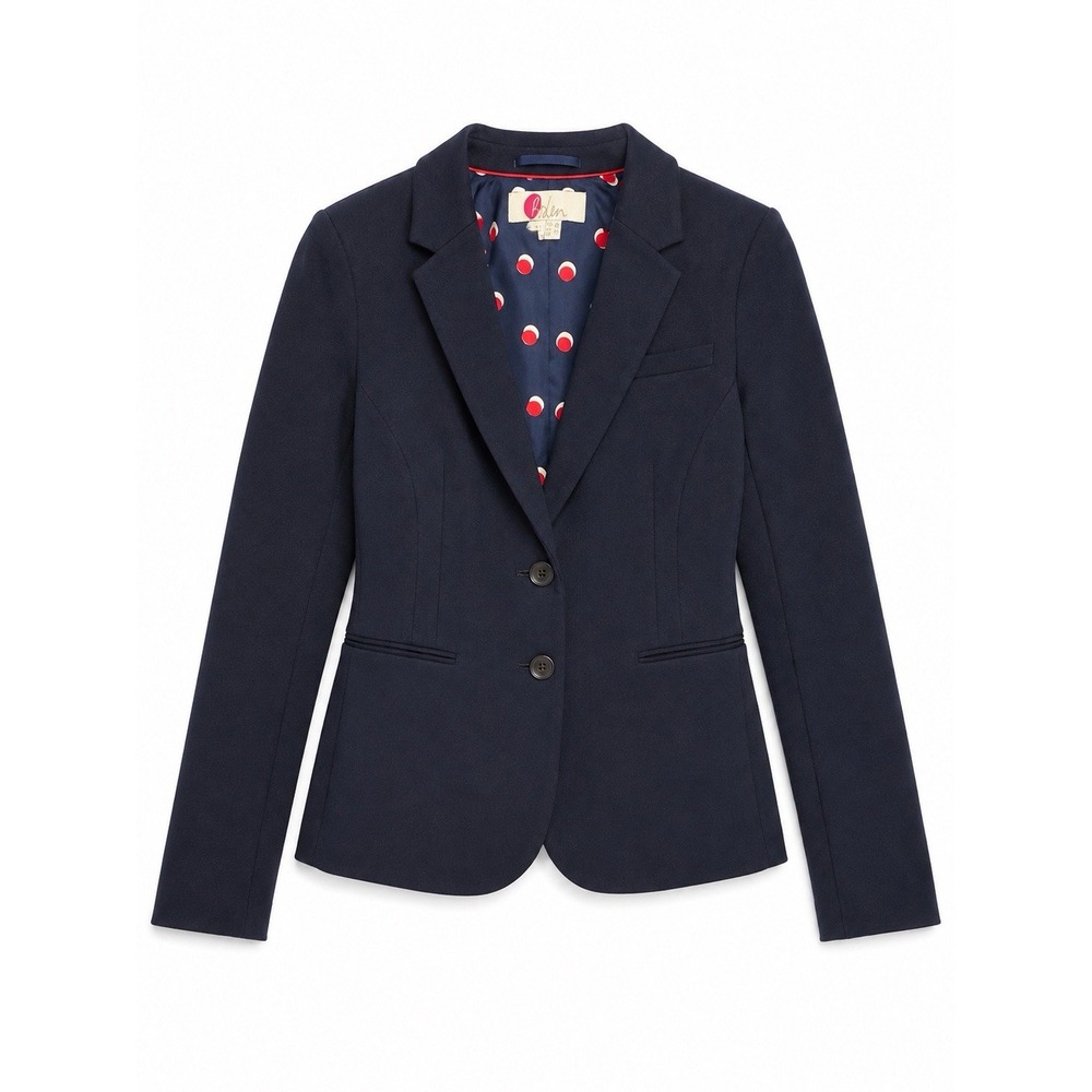 Boden Blazer W 4 Navy Ponte Knit Tailored Fitted Preppy Workwear Quiet Luxury
